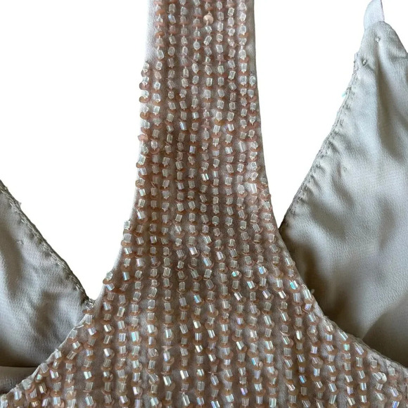 NWT Alice + Olivia Lola Silk Beaded Tank Top Camisole Size Medium color Nude - Picture 10 of 10